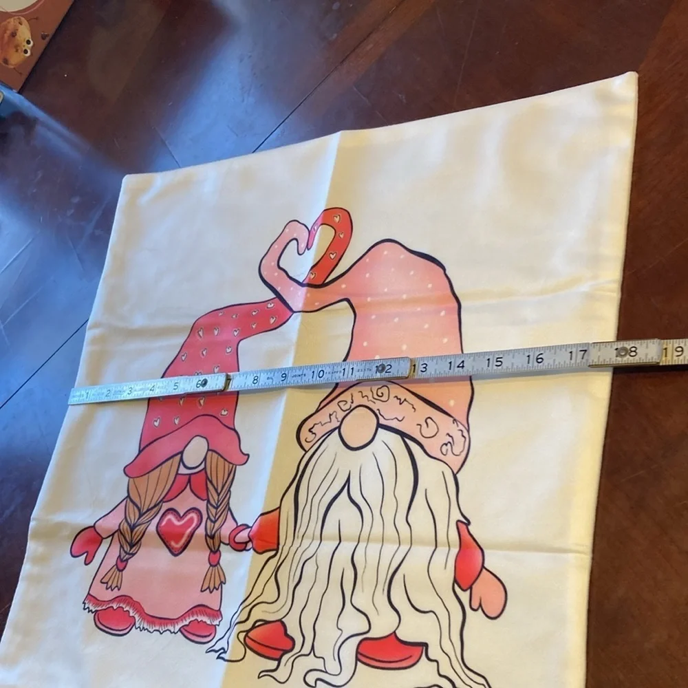 Valentine's Day Gnome Print Cushion Cover Without Filler new